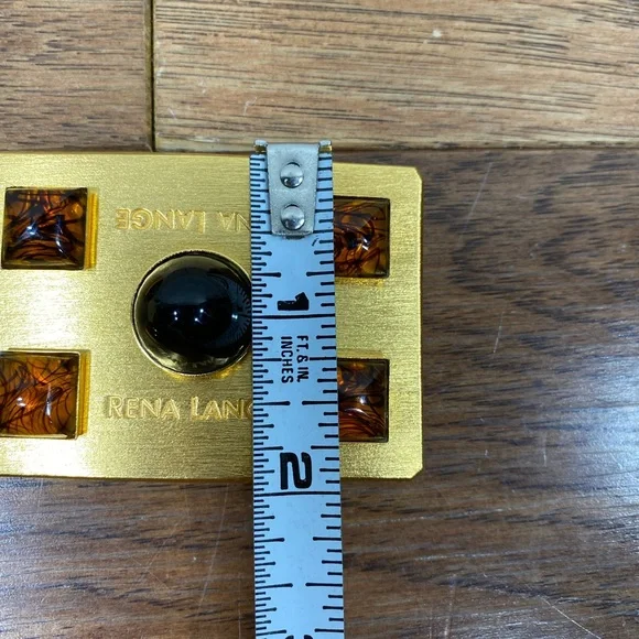 Rena Lange Gold Mesh Belt with Black and Brown tortoise shell Accents 28” Lange-love-  main image 3
